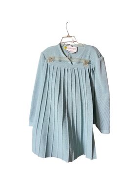 Light Blue Pleated Knit Skirt Set - Unknown Brand